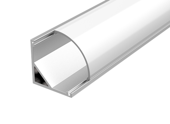 Алюминиевый. профиль для LED ленты с рассеивателем опал угловой 2000х16х16 мм (максимальная ширина ленты 10 мм)